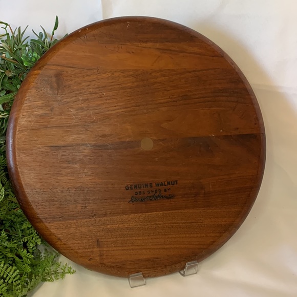 Vintage MCM Genuine walnut enamel on copper cheese tray designed by ERNEST SOHN - Picture 9 of 11